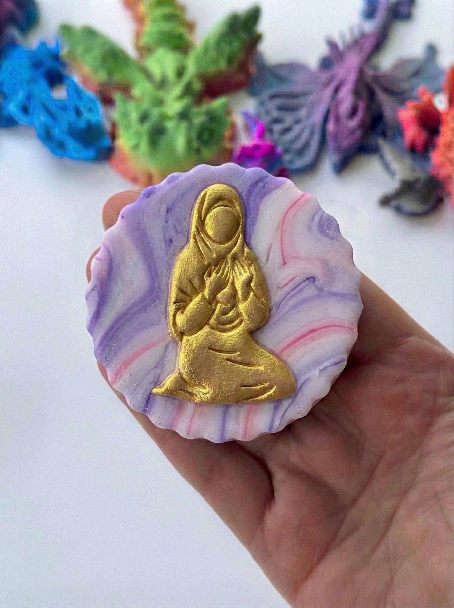 Praying woman - debossing acrylic stamp