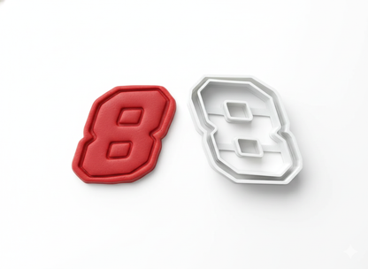 Eight 8 Racing Number Cookie cutter