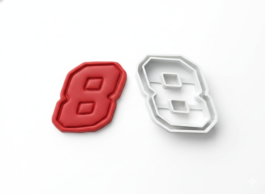 Eight 8 Racing Number Cookie cutter