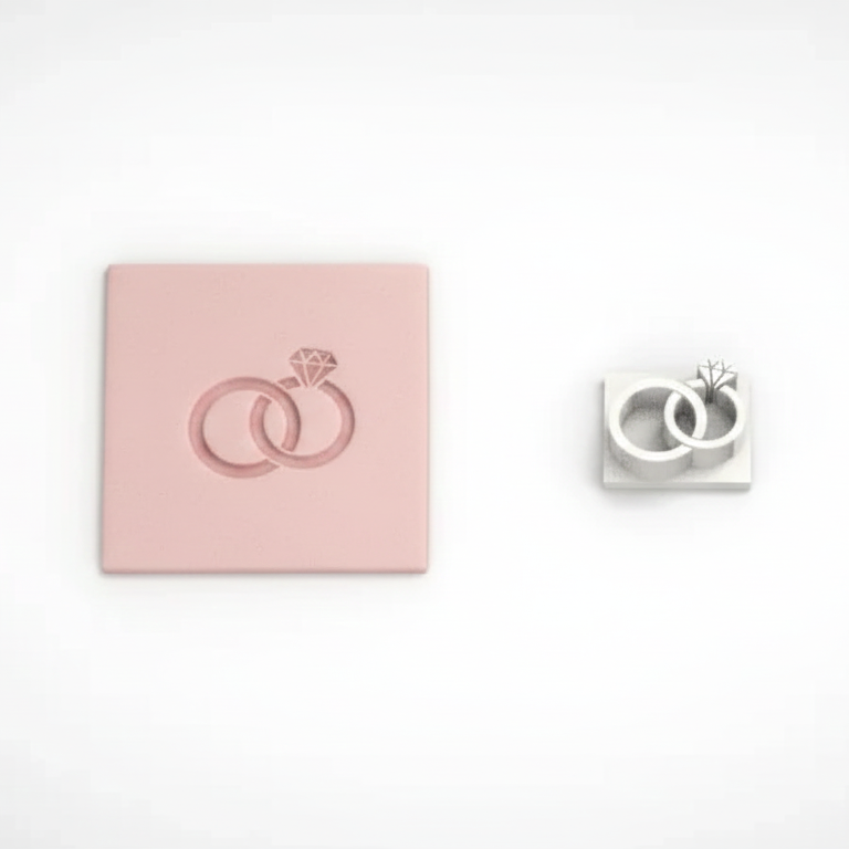 Wedding ring embossing-stamp