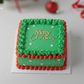 Merry Christmas cake charm in gold mirror acrylic