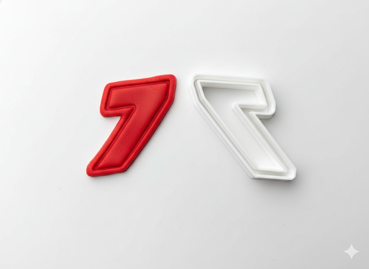 Seven 7 Racing Number Digit Cookie Cutter Dough Biscuit Pastry Fondant