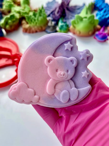 Moon Teddy Bear Baby - 3D deboss and matching cutter