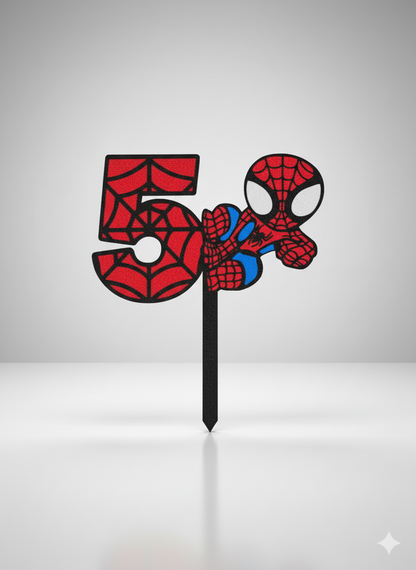 Spiderman cake topper age 1 to 9 and 11