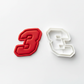 Three 3 Racing Number Digit Cookie Cutter Dough Biscuit Pastry Fondant