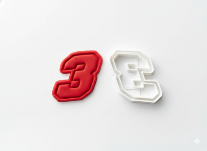 Three 3 Racing Number Digit Cookie Cutter Dough Biscuit Pastry Fondant