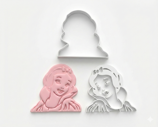 Snow white Princess Cookie Cutter + stamp