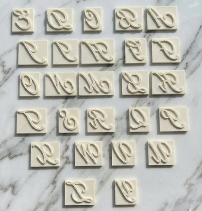 Italic font Alphabet Embossing-Stamp