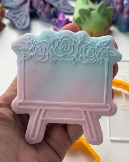painting board easel flowers - Cookie Cutter + deboss M1017
