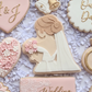 wedding girl with flowers - bride 3D deboss + matching cutter MS1032