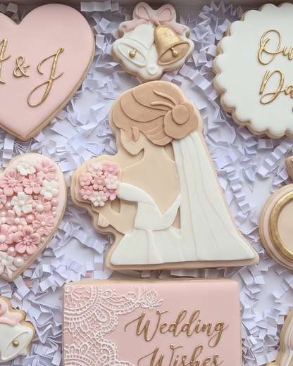 wedding girl with flowers - bride 3D deboss + matching cutter MS1032