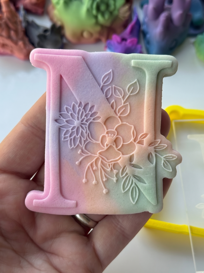 Floral letters Alphabet- Deboss + cutters