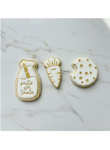 Set of 3 milk - carrot - cookie - stamp + cookie cutters Christmas