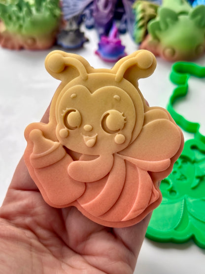 Bee theme - Cute Bee - 3D deboss and cutter