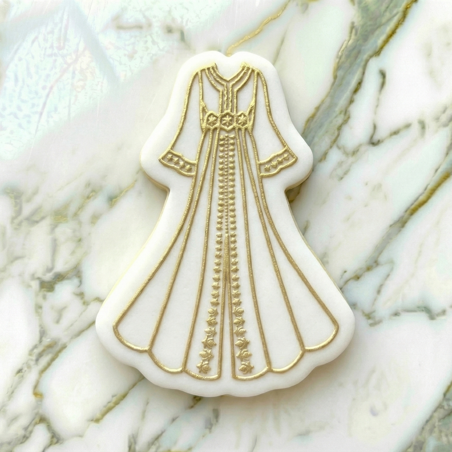 Indian Mehndi style - Elegant Kaftan dress deboss and matching Cutter