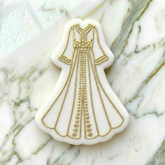 Indian Mehndi style - Elegant Kaftan dress deboss and matching Cutter