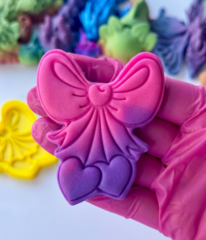 Bow cherry heart stamp + matching cutter