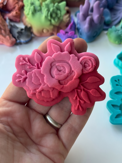 Floral roses 3D deboss and cutter