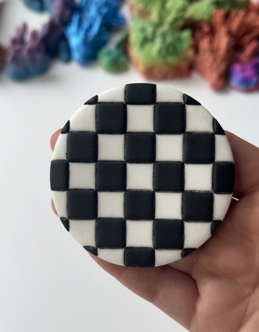 Racing pattern texture square deboss