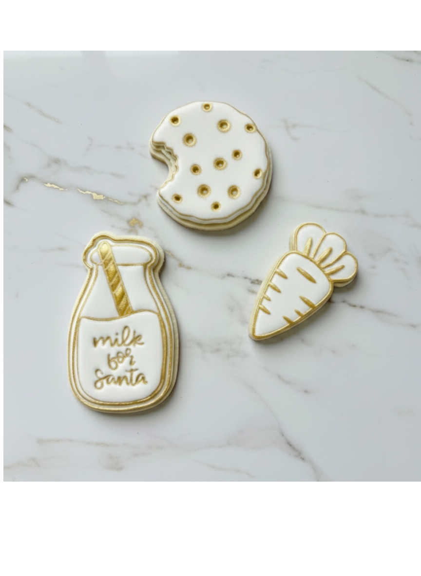 Set of 3 milk - carrot - cookie - stamp + cookie cutters Christmas