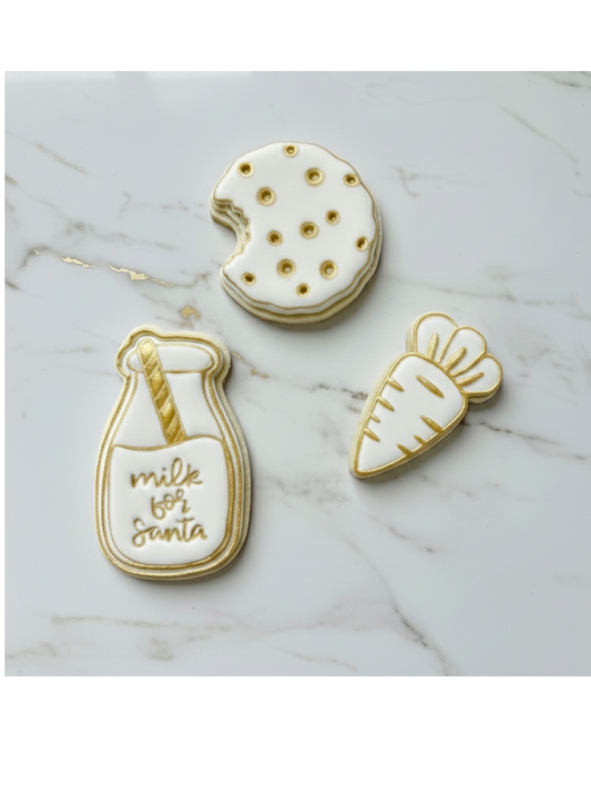 Set of 3 milk - carrot - cookie - stamp + cookie cutters Christmas