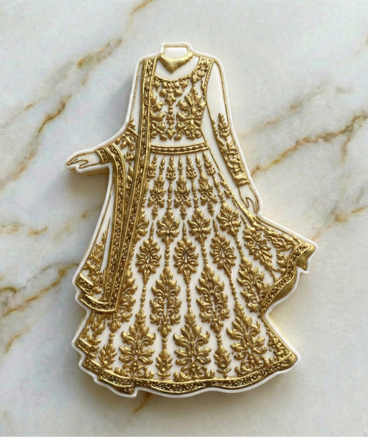 Lehnga wedding dress deboss + matching cutter - style 2 M1105