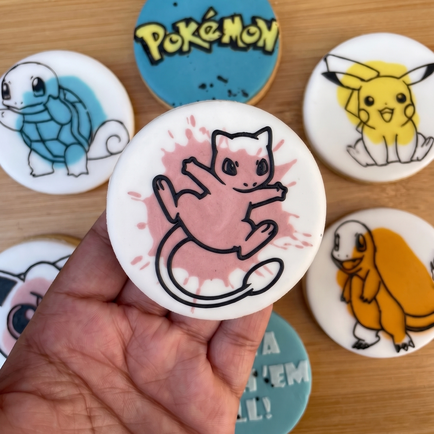 Pokemon mew - debossing (pop out) circle