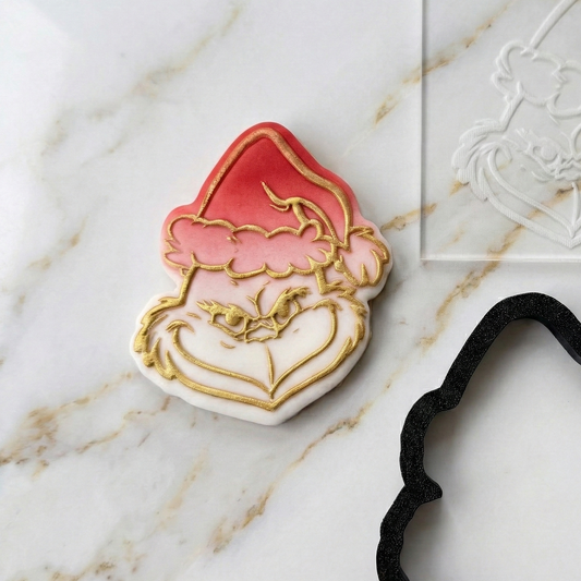 Christmas - Grinch - debossing and matching cutter