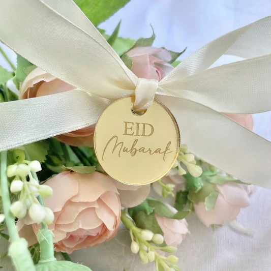 Eid Mubarak gold mirror acrylic tags
