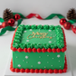 Merry Christmas cake charm in gold mirror acrylic