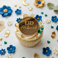 Eid Mubarak round cupcake topper in gold mirror acrylic disc