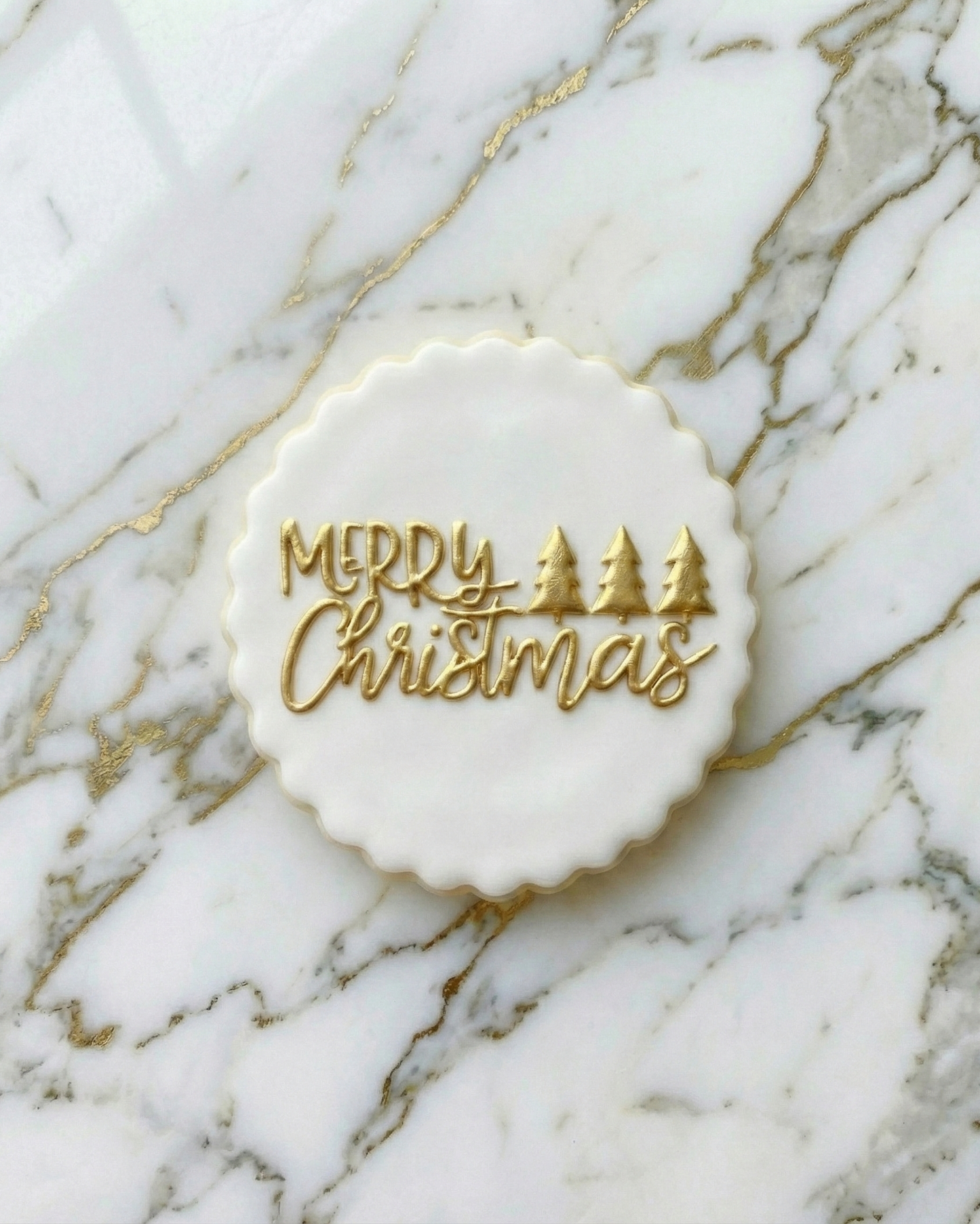 Merry Christmas circle deboss