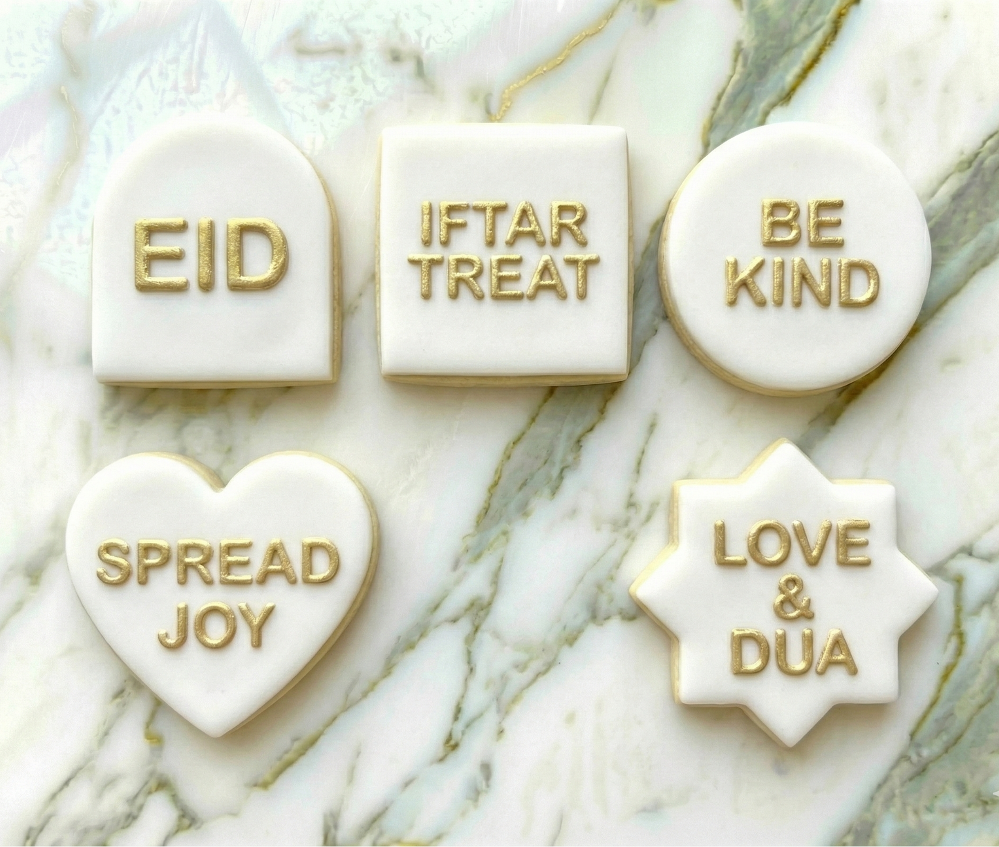 The mini cutters and Eid deboss - 6 shapes cutter and 5 word deboss