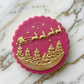 Christmas Santa with sleight circle deboss