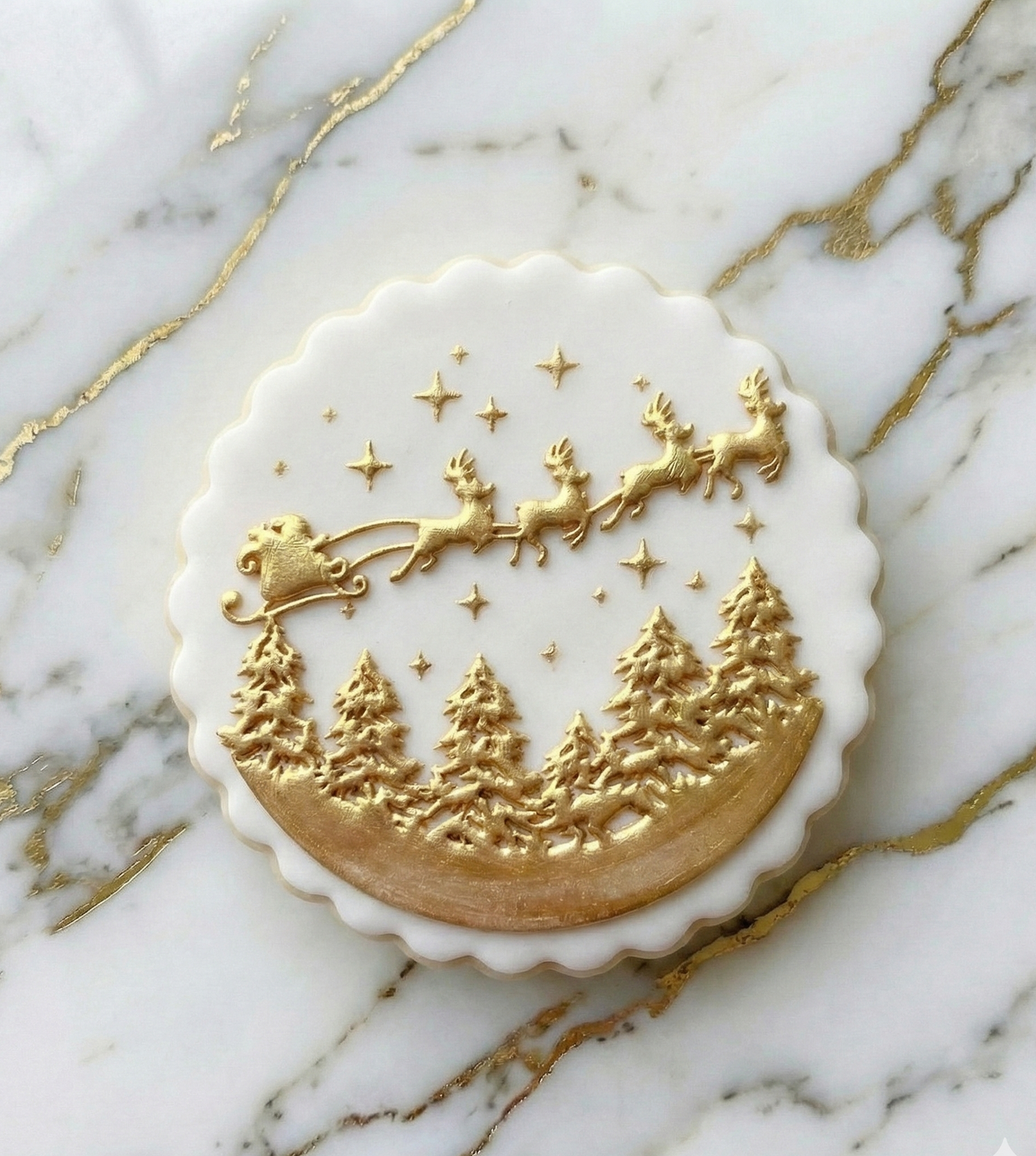 Christmas Santa with sleight circle deboss