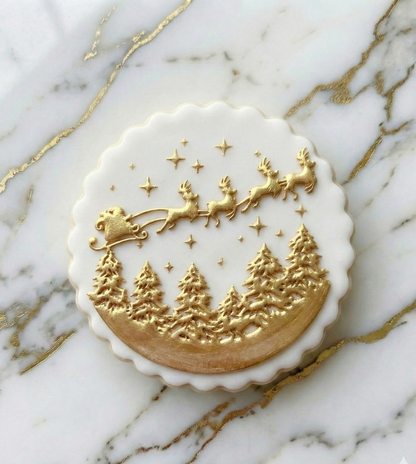 Christmas Santa with sleight circle deboss