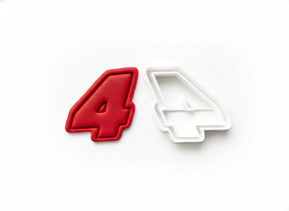 Four 4 Racing Number Cookie cutter