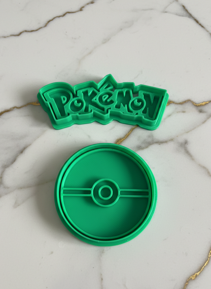 Pokemon logo and pokeball cutter + stamp MS1098