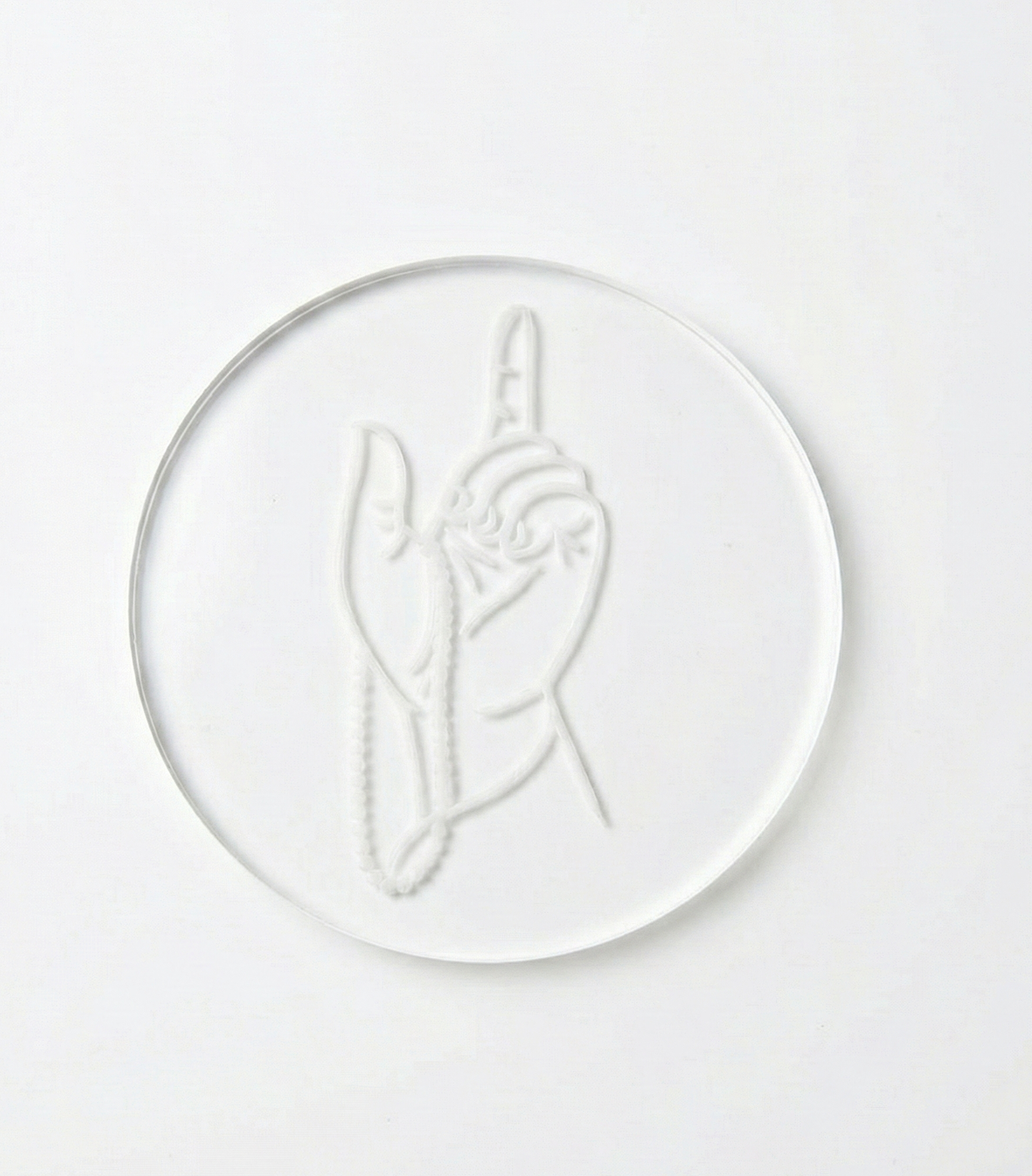 hand with bead deboss