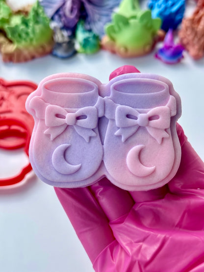 Baby Eid- Crescent Moon Baby Booties - 3D deboss and matching cutter