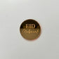 Eid Mubarak round cupcake topper in gold mirror acrylic disc