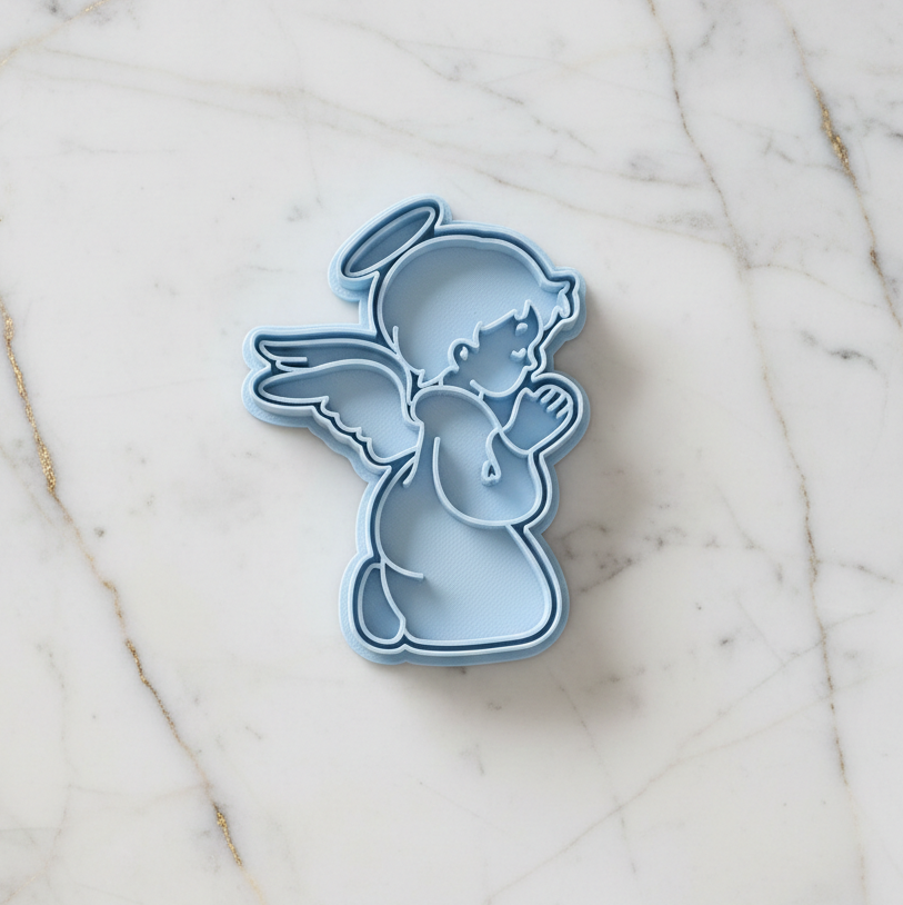 M1102 angel baby boy holy communion stamp and cutter
