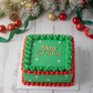 Merry Christmas cake charm in gold mirror acrylic