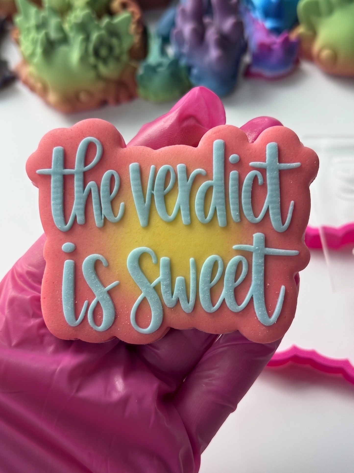The verdict is sweet deboss + matching cutter - Law