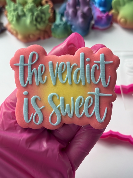 The verdict is sweet deboss + matching cutter - Law