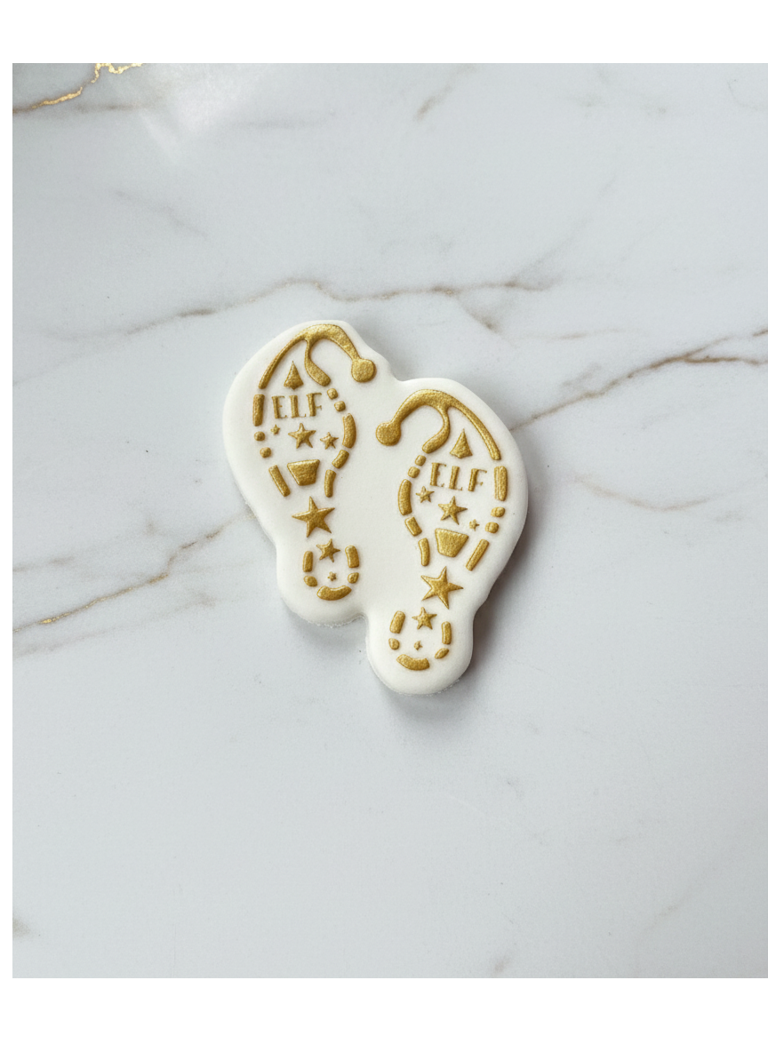 footprint elf Christmas  deboss and cutter