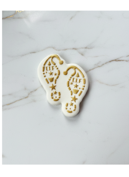 footprint elf Christmas  deboss and cutter