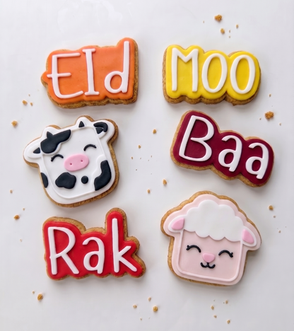Eid Mubarak - Sheep Cow set - deboss and matching cutter