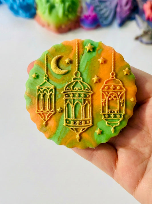 lantern and moon - debossing acrylic stamp