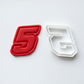 Five 5 Racing Number Cookie cutter